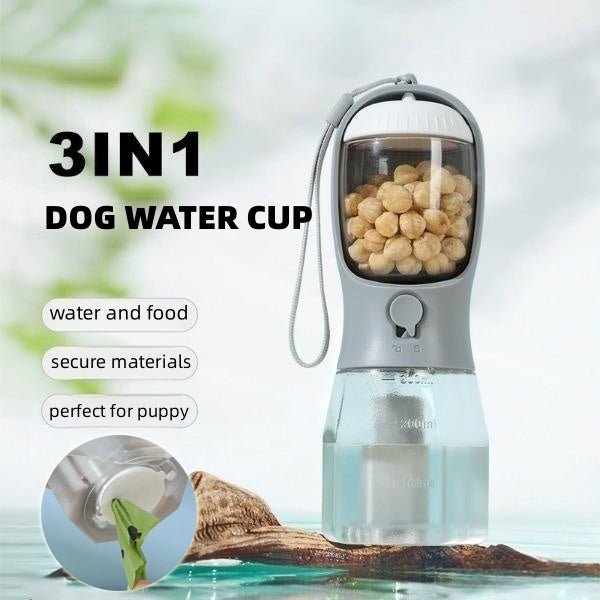 Dog Water Cup Drinking Food Garbage Bag Three - in - one Portable Small Multi - functional Pet Cups Pets Supplies - LIFEHACKSHOP