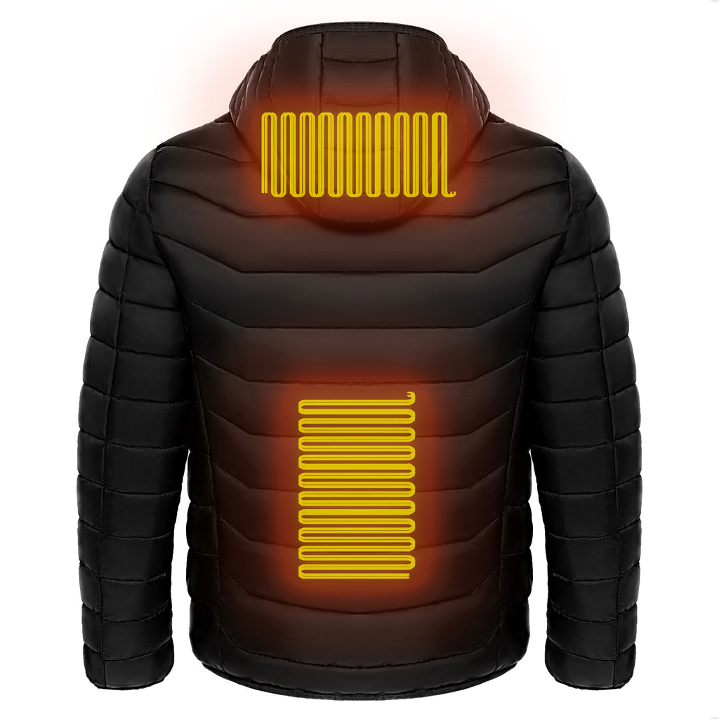 Men Heated Puffer Jacket Electric Heating Coat Insulated Hood Windbreaker 9Heat Zones - LIFEHACKSHOP