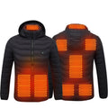 Men Heated Puffer Jacket Electric Heating Coat Insulated Hood Windbreaker 9Heat Zones - LIFEHACKSHOP