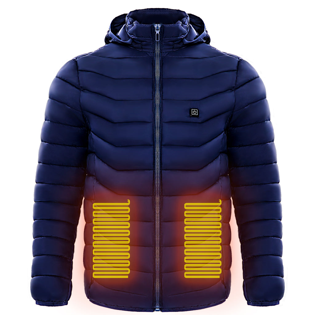Men Heated Puffer Jacket Electric Heating Coat Insulated Hood Windbreaker 9Heat Zones - LIFEHACKSHOP