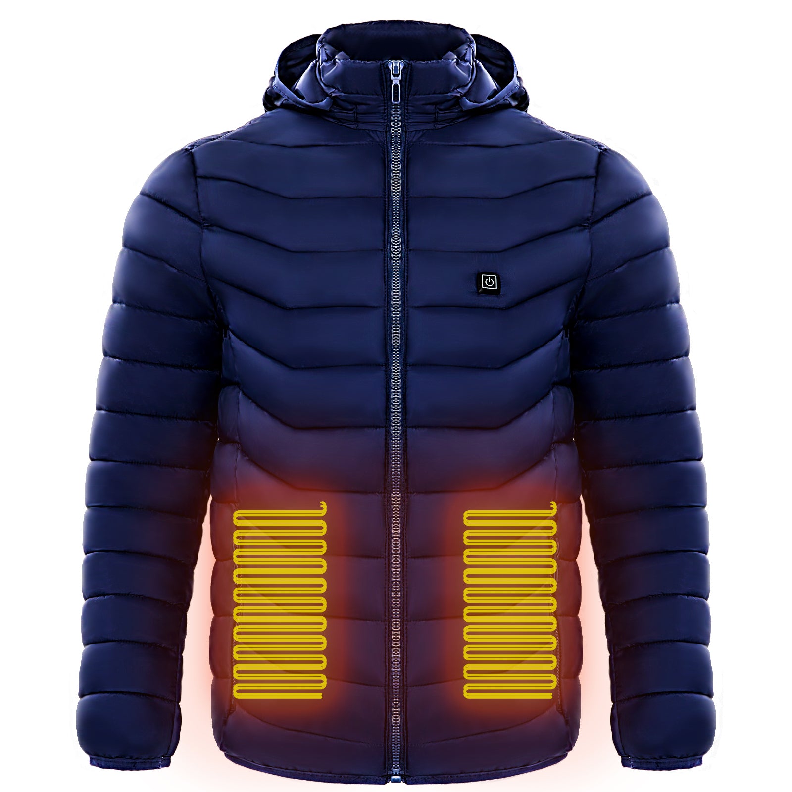 Men Heated Puffer Jacket Electric Heating Coat Insulated Hood Windbreaker 9Heat Zones - LIFEHACKSHOP