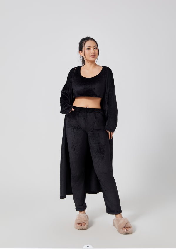 Cozy Pajama Set, 3 Piece Lounge Set, Cute Loungewear, Warm Suit Sets, Matching Set, Lounge Set, 3 Piece Pant Sets, Women Winter Dress - LIFEHACKSHOP