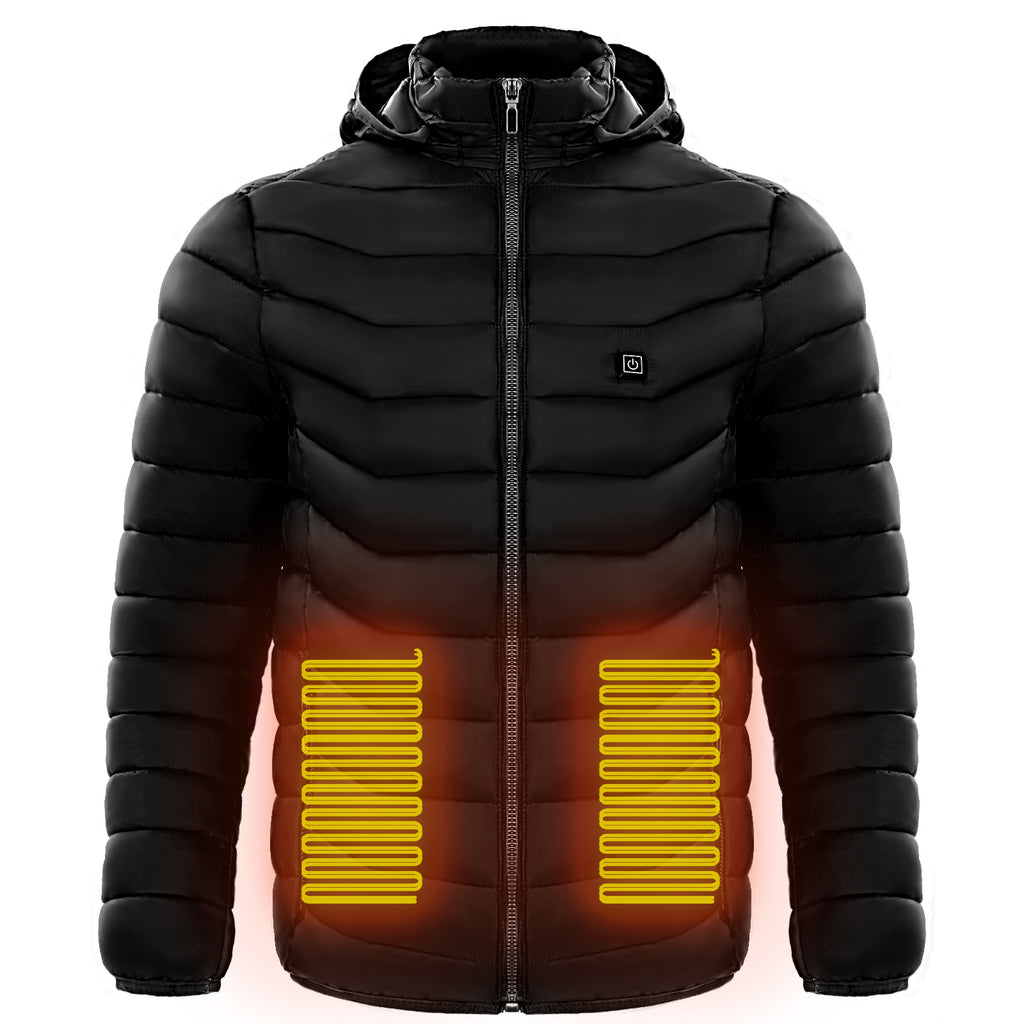 Men Heated Puffer Jacket Electric Heating Coat Insulated Hood Windbreaker 9Heat Zones - LIFEHACKSHOP