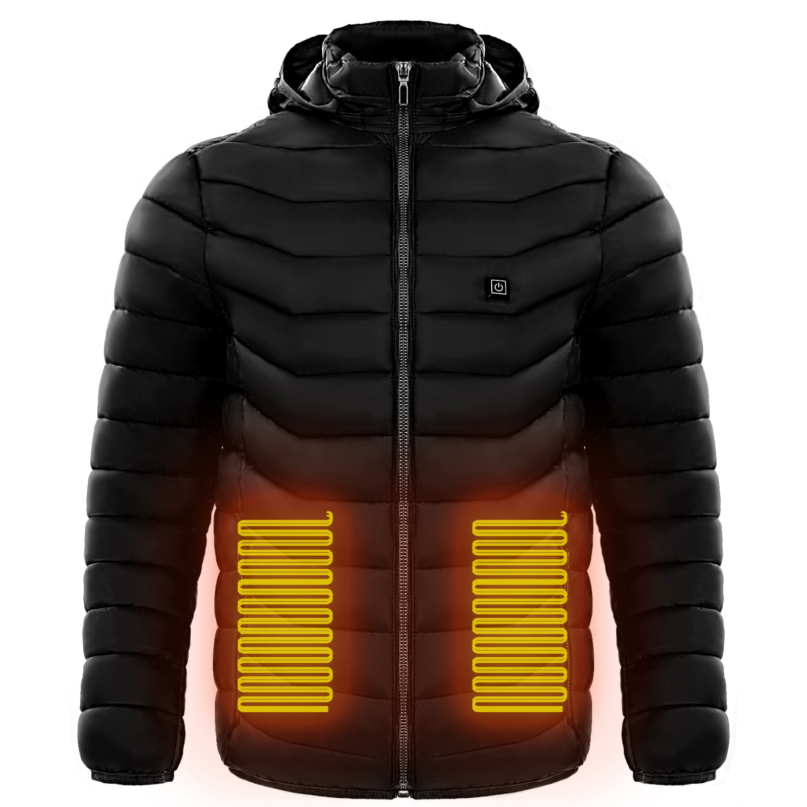 Men Heated Puffer Jacket Electric Heating Coat Insulated Hood Windbreaker 9Heat Zones - LIFEHACKSHOP