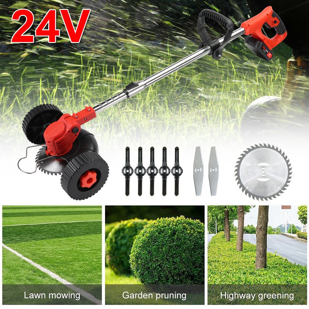 24V Cordless Electric Strimmer Grass Trimmer Weed Cutter Garden Edger 2 Battery - LIFEHACKSHOP