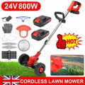 24V Cordless Electric Strimmer Grass Trimmer Weed Cutter Garden Edger 2 Battery - LIFEHACKSHOP